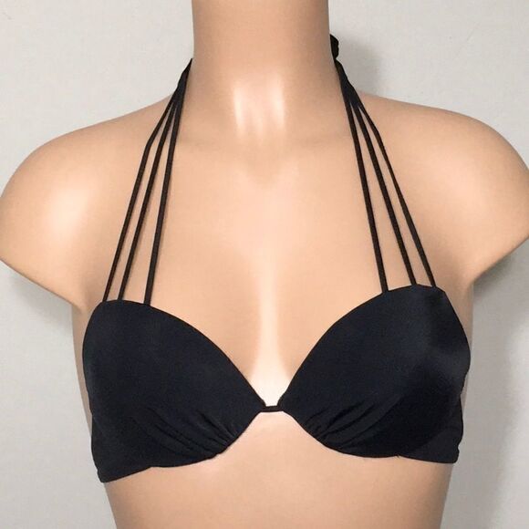 TOPSHOP black multi strap bikini top - Picture 2 of 5